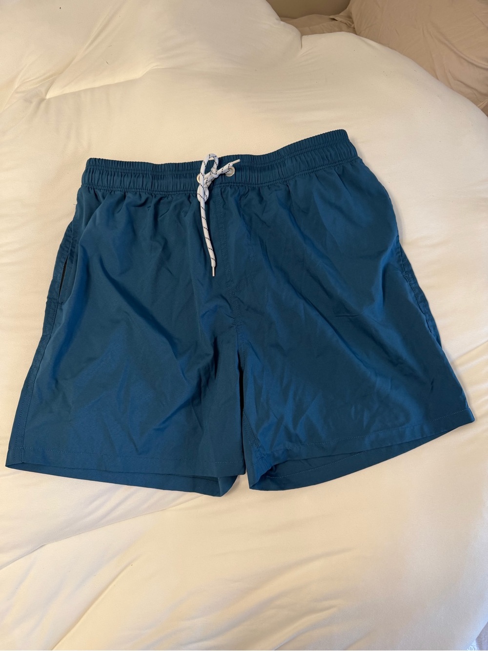Men's Blue Swim Shorts with Drawstring